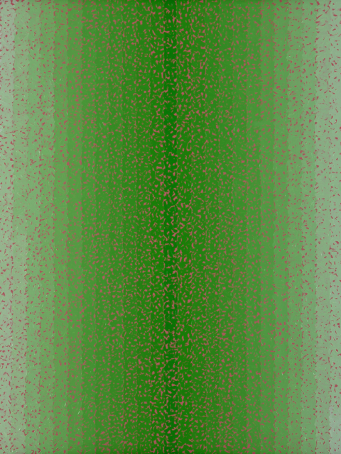 Leonard Brown, to annihilate all that’s made to a green thought in a green shade 2015, oil on Belgian linen, 120 x 120cm. Photography: Mick Richards.