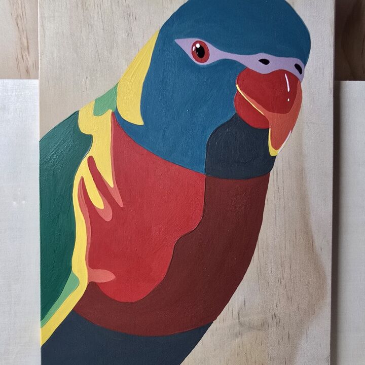Lorikeet painting with Cobradah Studio | Thurs 6 August 2026 | 10:30 AM - 12:30 PM & 1:30 PM - 3:30 PM 
