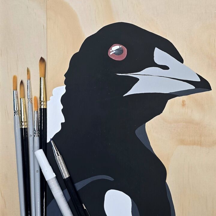 Magpie painting with Cobradah Studio | Thurs 10 September 2026 | 10:30 AM - 12:30 PM & 1:30 PM - 3:30 PM 
